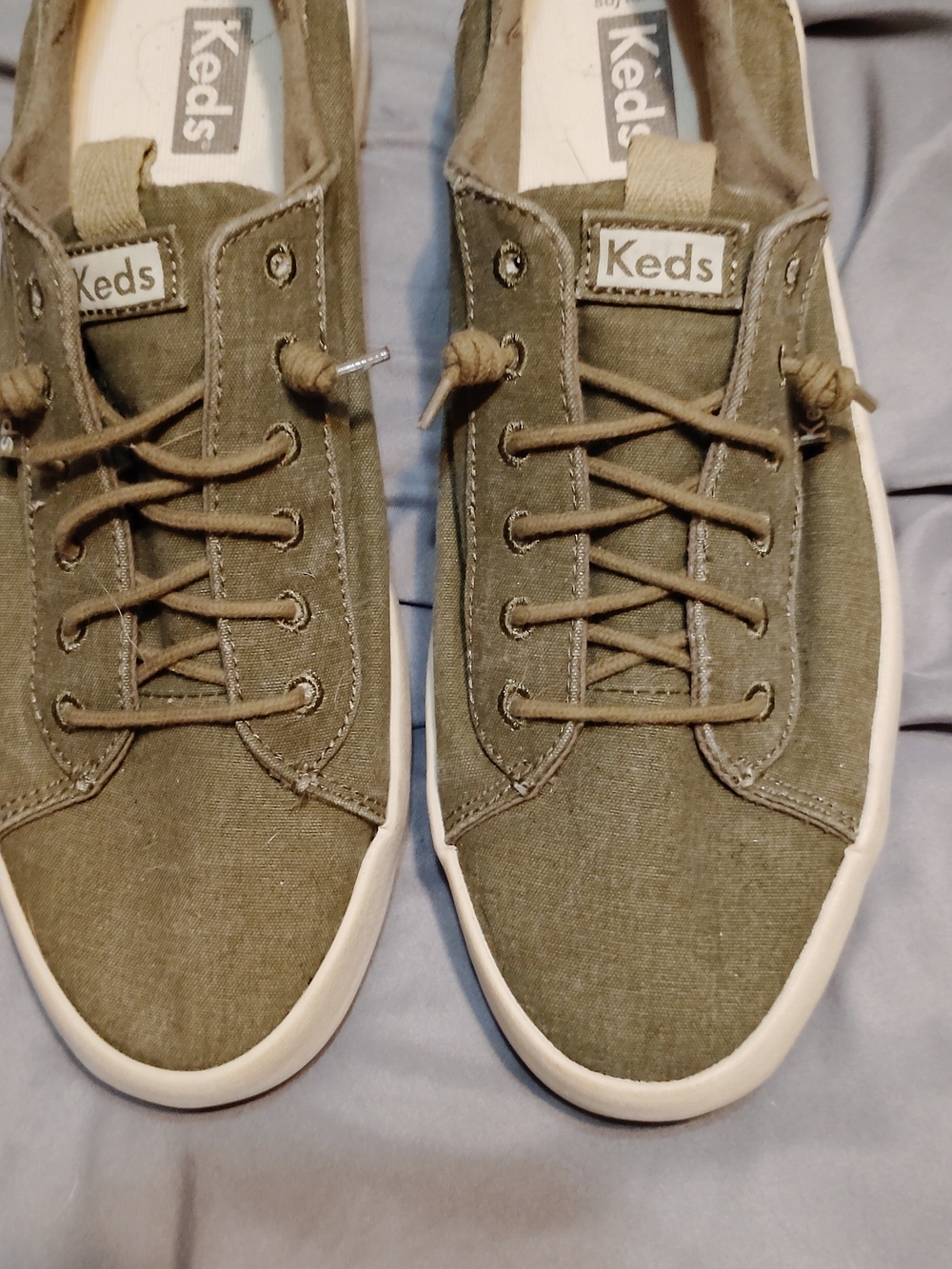 Keds Olive Green Canvas Athletic Sneakers